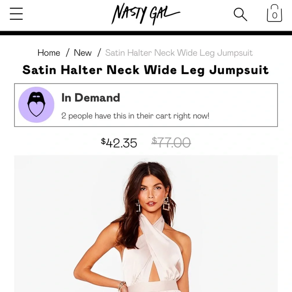 Nasty Gal beige jumpsuit halter top - Picture 7 of 11